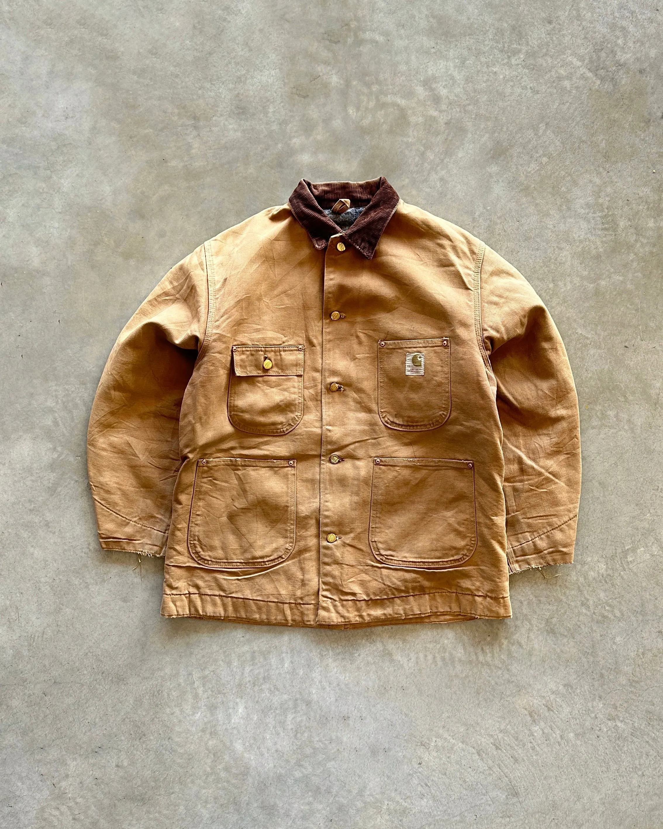 1970s Carhartt Chore Jacket (L) Ergonomic Fit RibbedKnitCollar