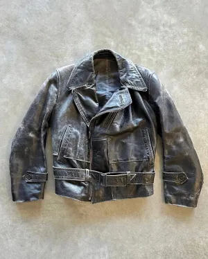Anti Static Lining Transitional Look 1980s leather Jacket (M)