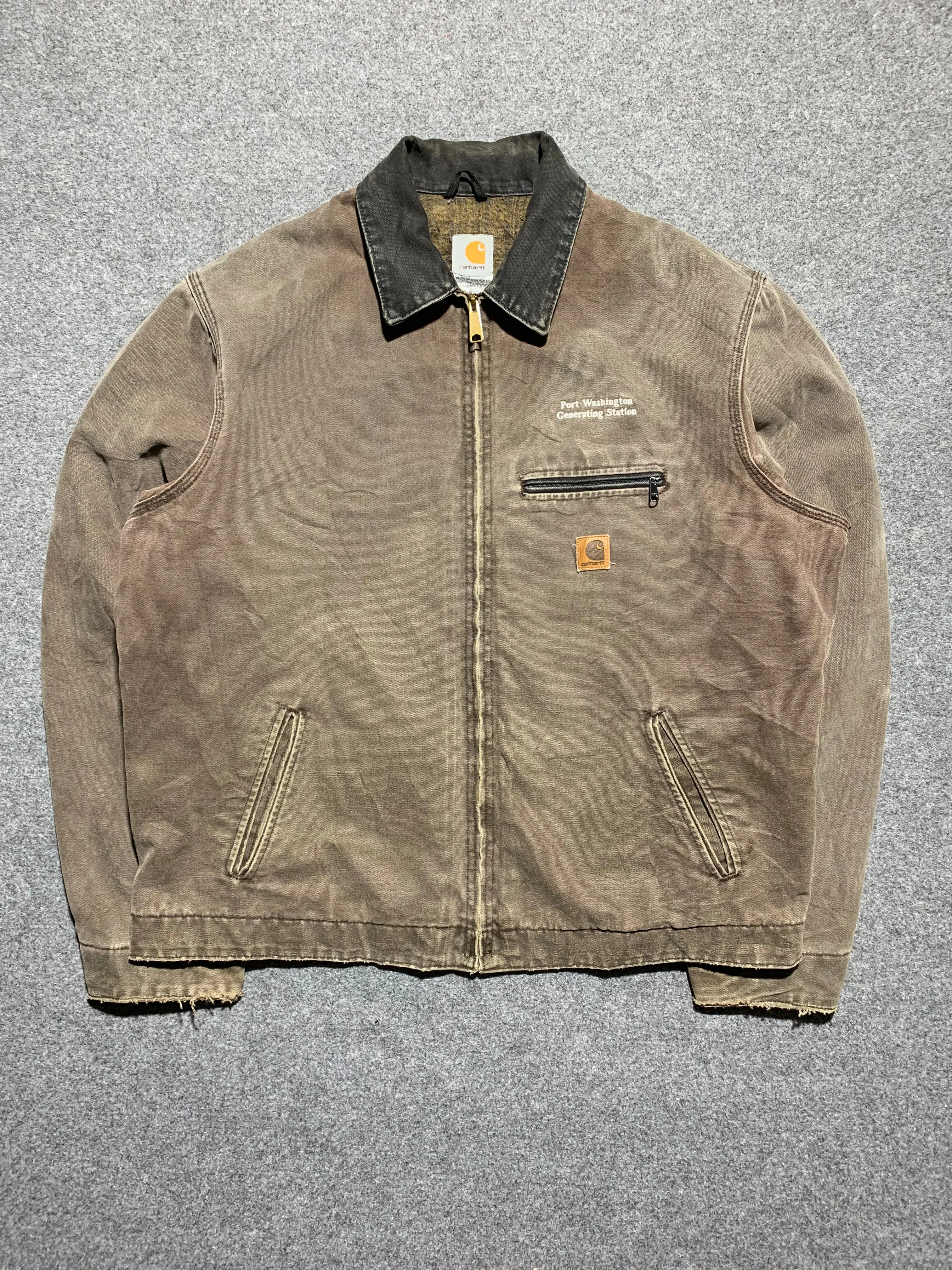 90s Carhartt Detroit Jacket Made in USA (XL) Flexible Shoulder Panels Convertible Features