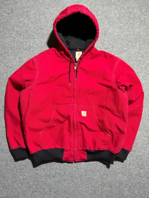 Smooth Zipper Glides 90s Carhartt red Active Jacket Made in USA (L)