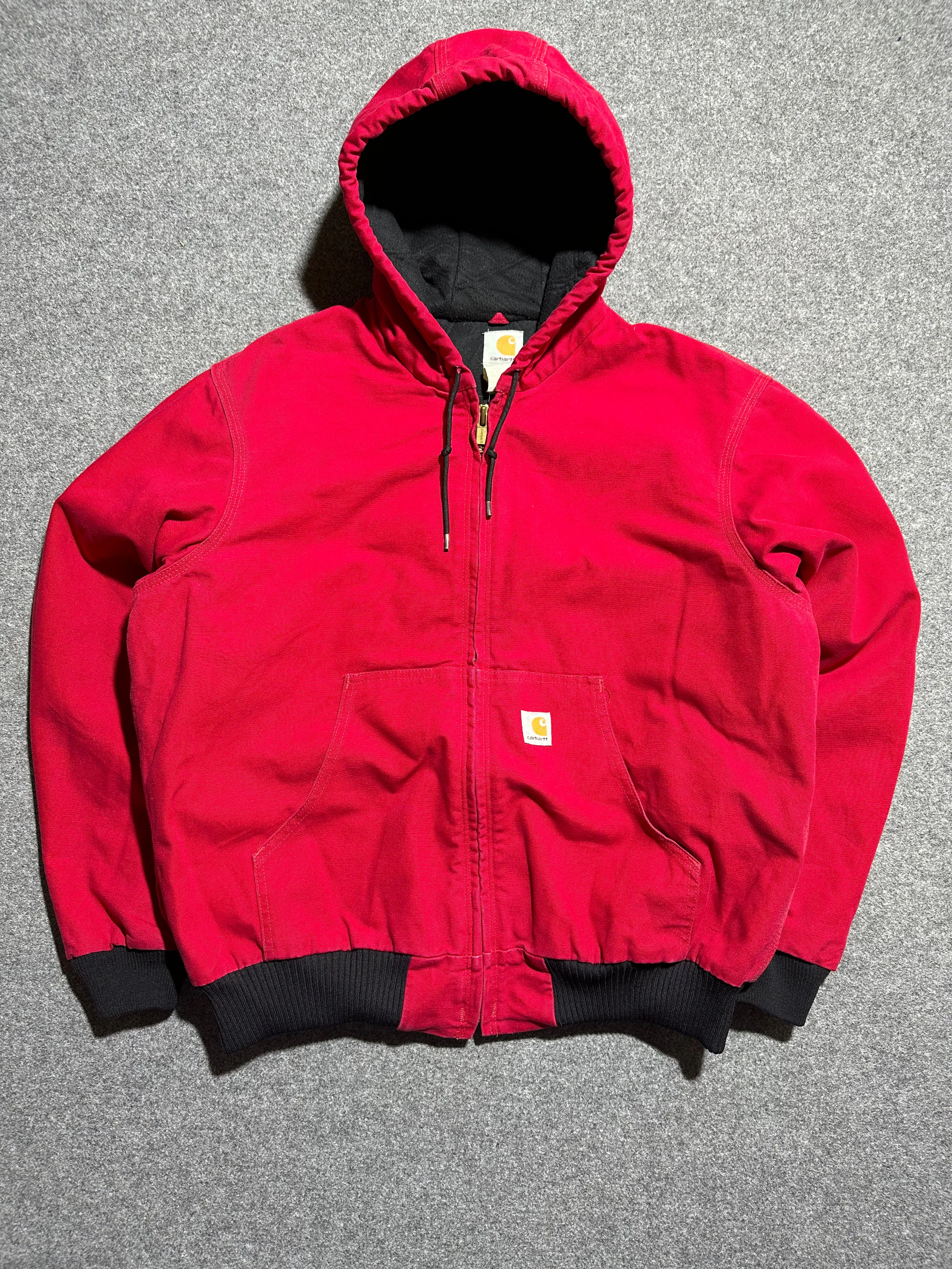 Smooth Zipper Glides 90s Carhartt red Active Jacket Made in USA (L)