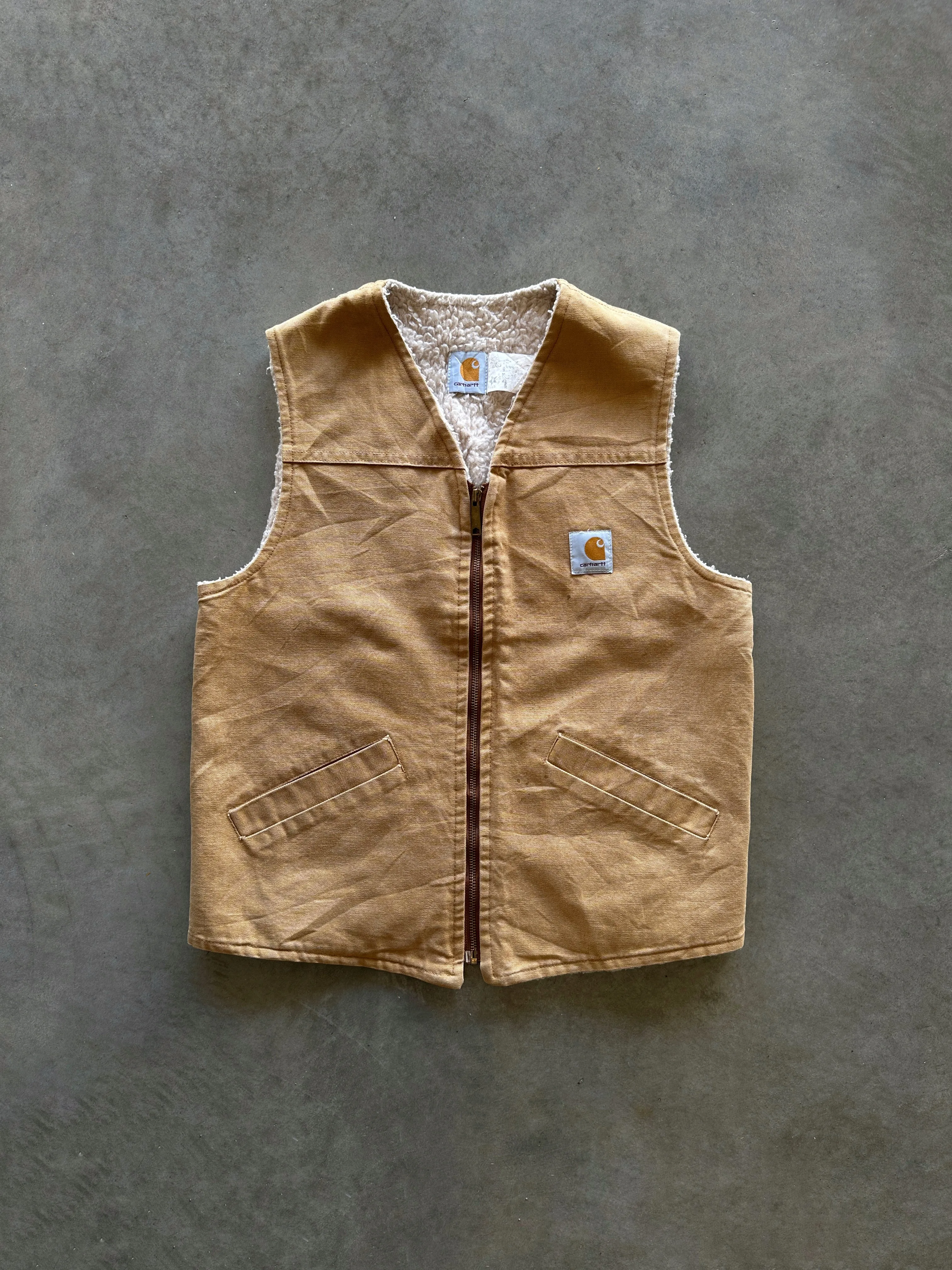 Army Style Functional Pockets Style 90s Carhartt sherpa vest (M)