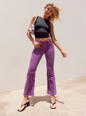 Contemporary Wear Timeless Fit Abrand 99 Low Boot Violet Cord Jeans Purple