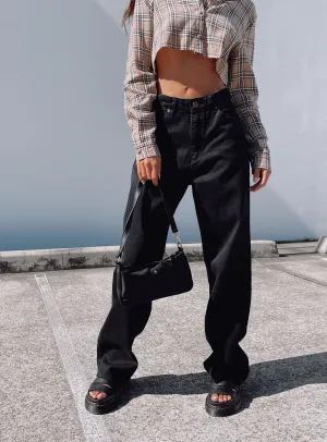 Abrand Slouch Jean Black Comfortable Design Look