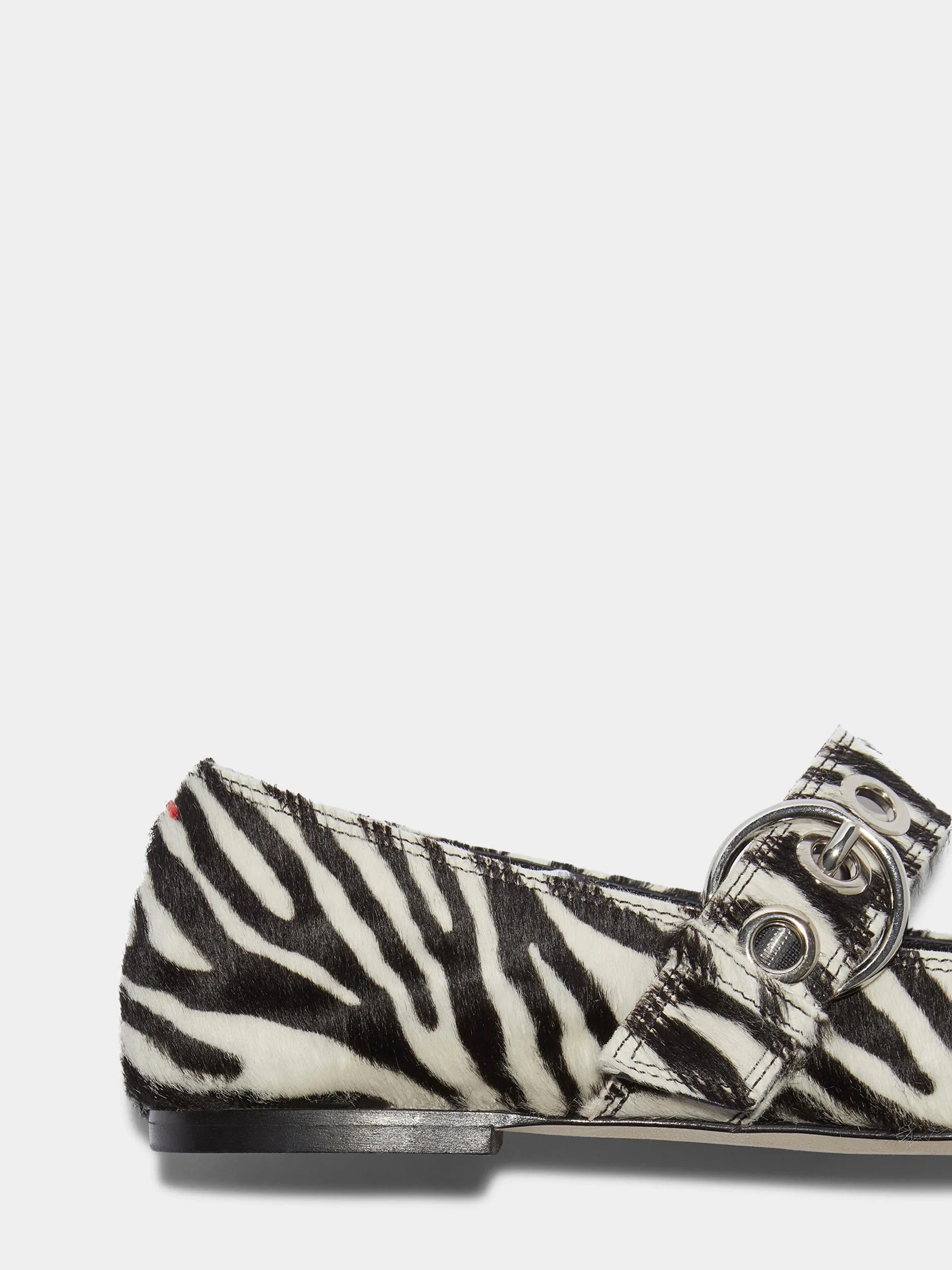 Quiet Sole Uma Eyelet Ponyhair Mary-Janes