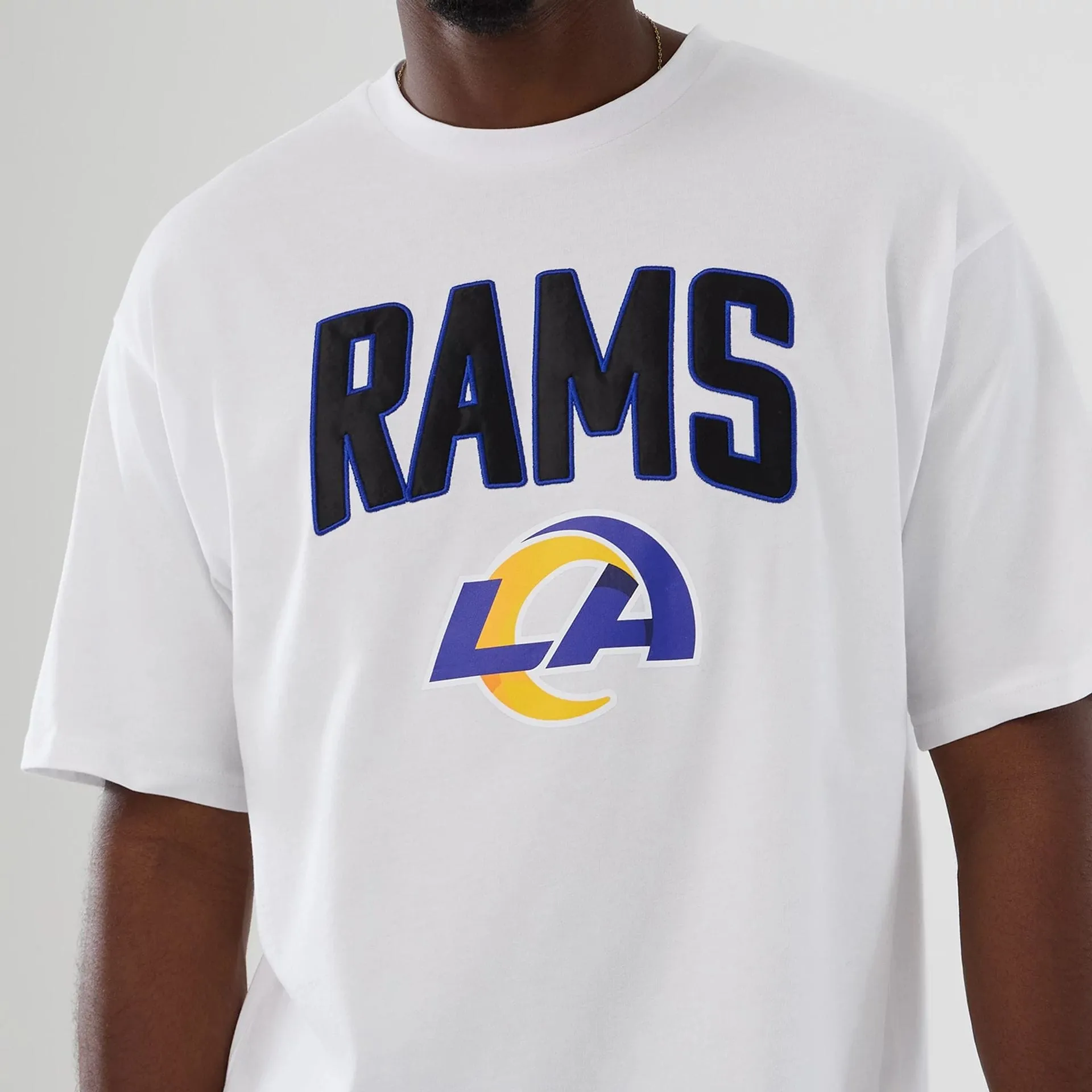 LA Rams NFL International Series Games 2025 White Premium T-Shirt Layered Neckline