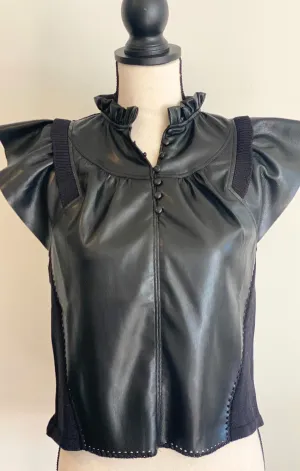 RollUp Sleeves Adalyn Crochet Combo Top