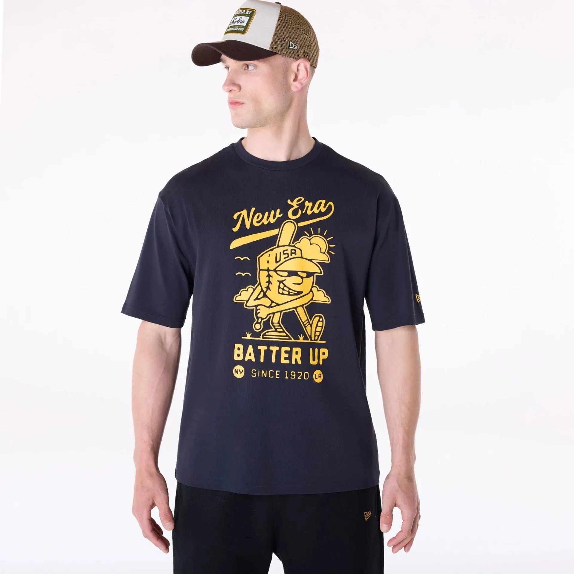 New Era Baseball Graphic Navy T-Shirt Performance Wear Fit