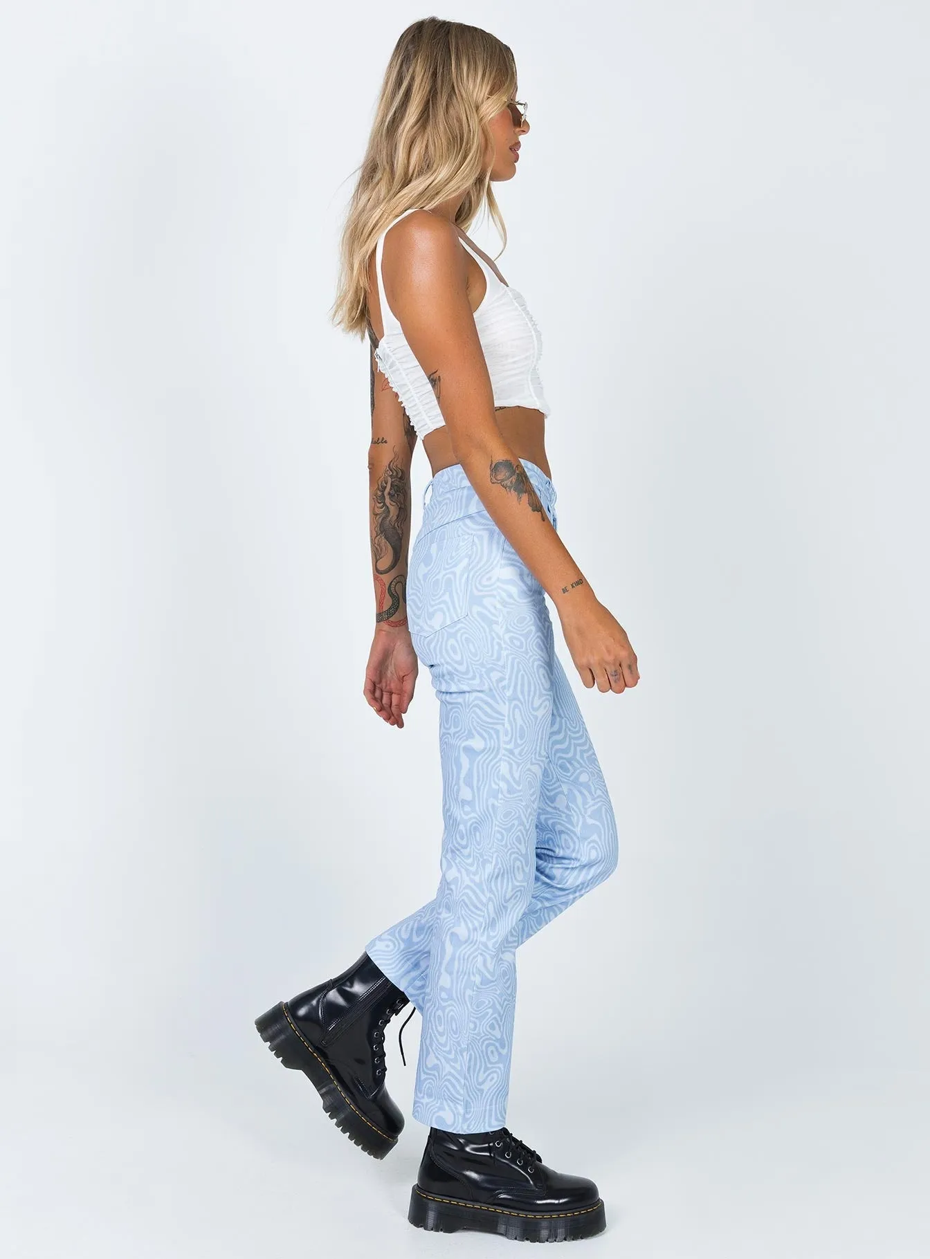 school wear Addison Printed Jeans Blue
