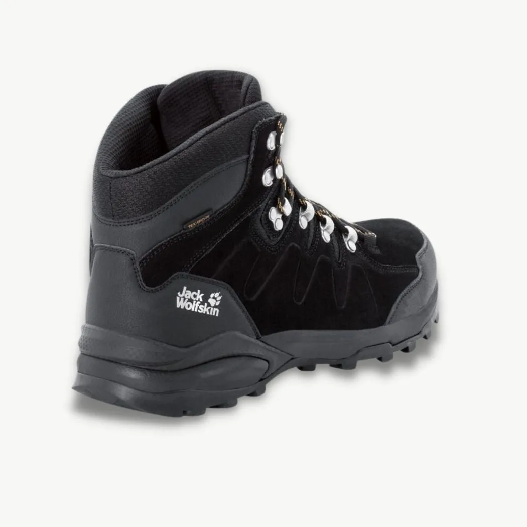 jack wolfskin Refugio Texapore Mid Men's Hiking Shoes Cloud Cushioning Foggy Weather Running