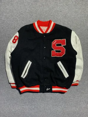 Layered Look 90s ??Powers?? Varsity Jacket (L)