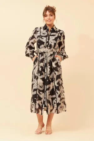 Smocked-Detail AGATHA FLORAL MAXI DRESS