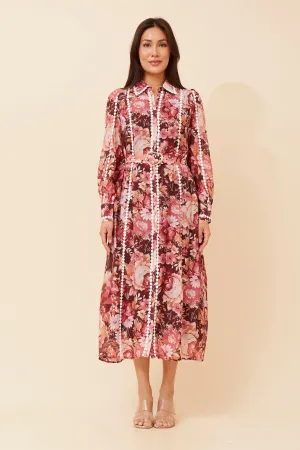 Beadwork AGATHA FLORAL SHIRT DRESS