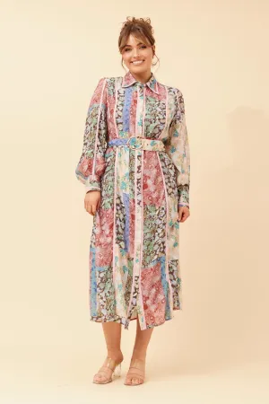 AGATHA PATCHWORK PRINT MAXI DRESS understated look
