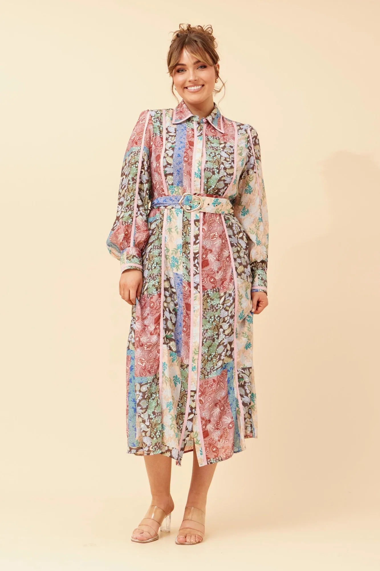 AGATHA PATCHWORK PRINT MAXI DRESS Inner Feel Young Edge