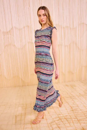 Brave Mode Comfort Wear Ajak Sleeveless Knit Midi Dress - Azurite