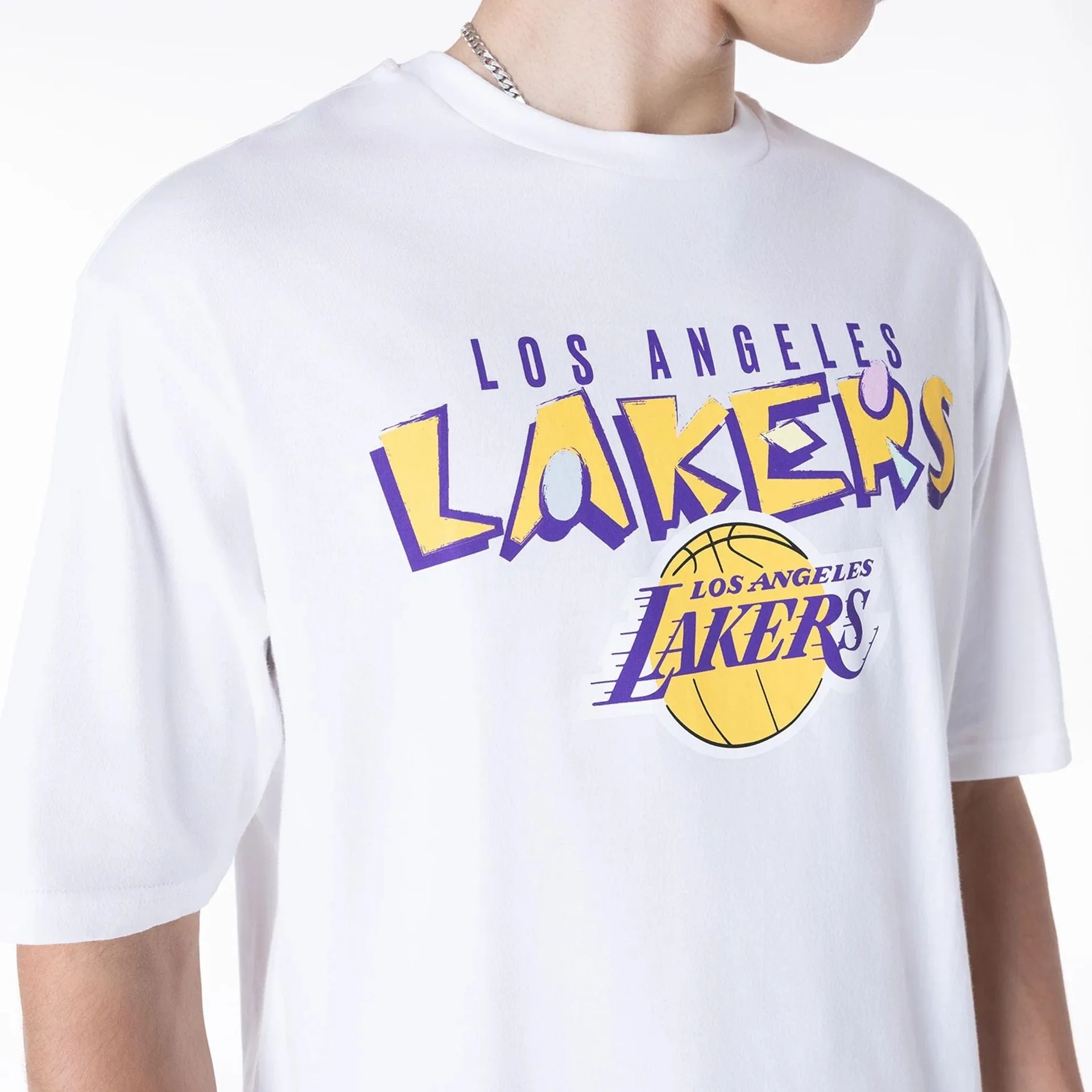 LA Lakers NBA Graphic White Oversized T-Shirt hypoallergenic Summer Style