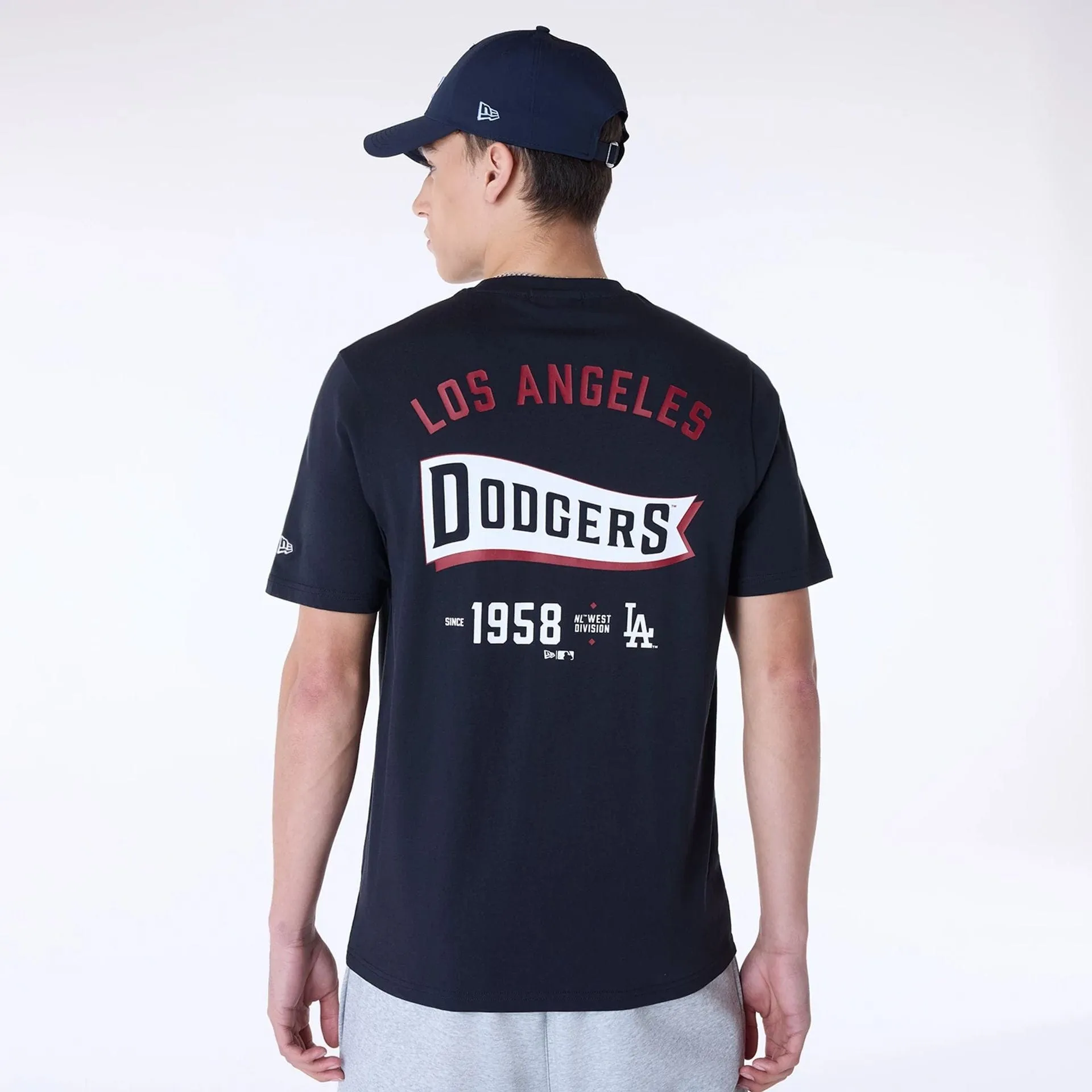 Easy-Going Style LA Dodgers MLB Pennant Graphic Navy T-Shirt