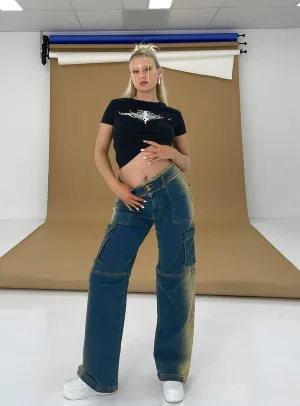 Pre Show Denim Jeans Mid Blue quick dry Chic Style