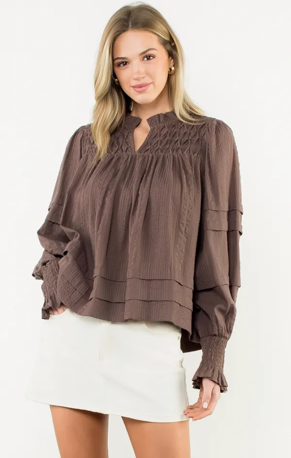 Amalia Long Sleeve V Neck Top Warm Socks Japan Neat