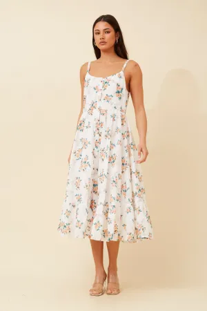 Fit Focused Layered Texture AMAR FLORAL MIDI DRESS