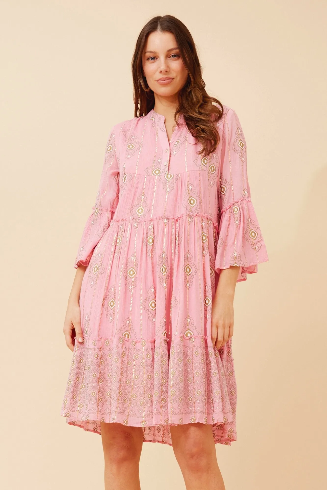 Inner Smile Soft Harmony AMIRA JACQUARD BOHO PRINT DRESS