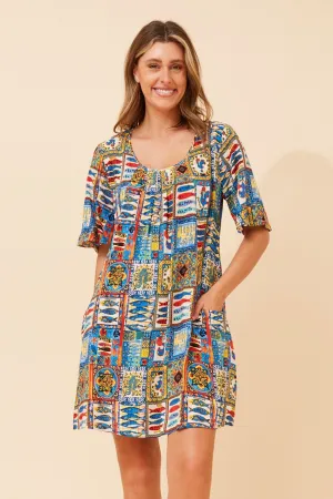 ANIKA PATCHWORK PRINT DRESS SeamlessConstruction Perfect Cut