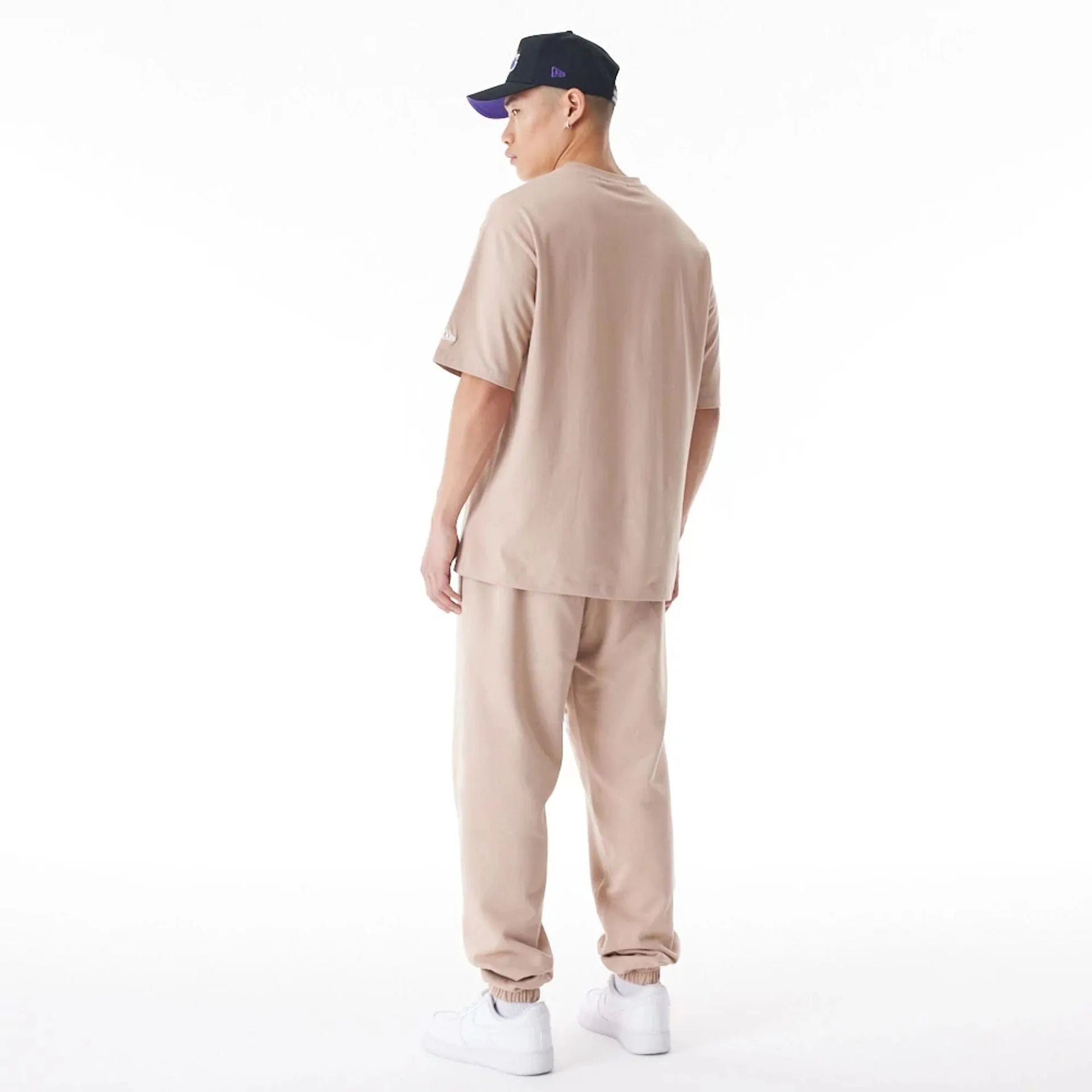 Casual Comfort Fit Fit For All LA Lakers NBA Graphic Beige Oversized T-Shirt