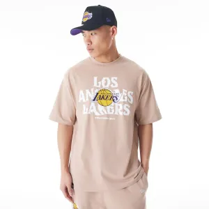 LA Lakers NBA Graphic Beige Oversized T-Shirt Relax Comfort Style