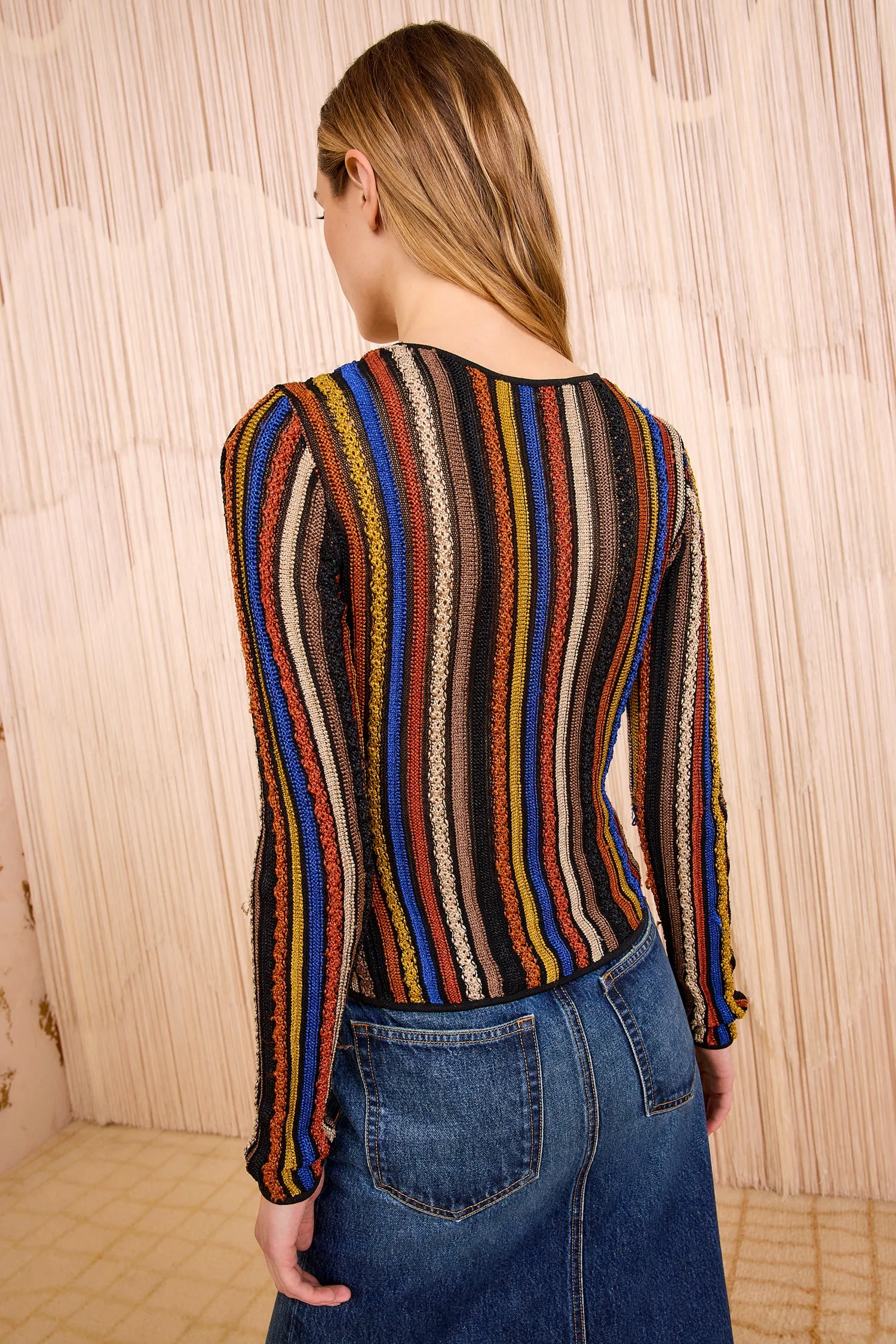 Cozy Sweatshirt Ardith Knit Long Sleeve Top - Zoisite