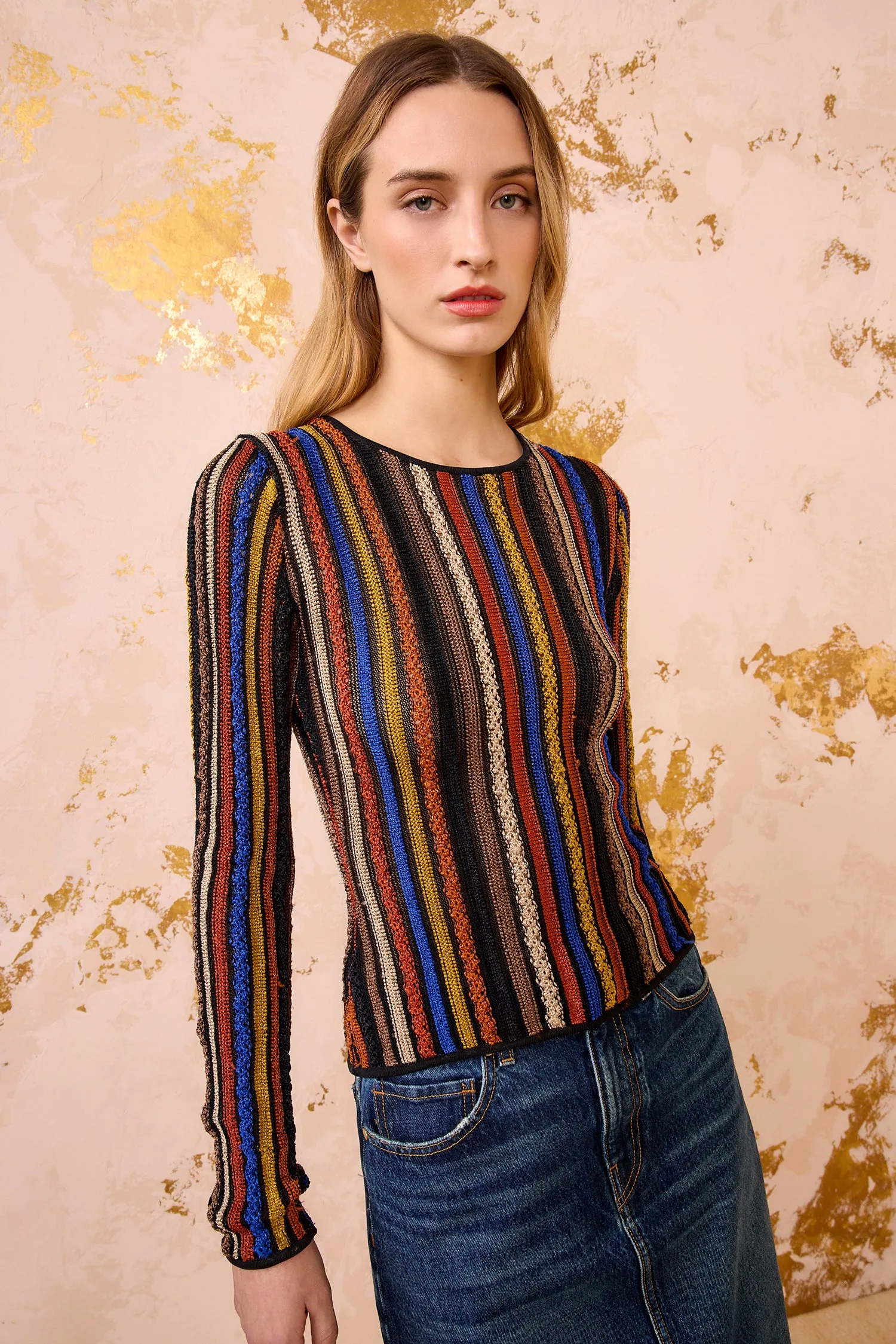 Ardith Knit Long Sleeve Top - Zoisite MoistureWicking Fabric