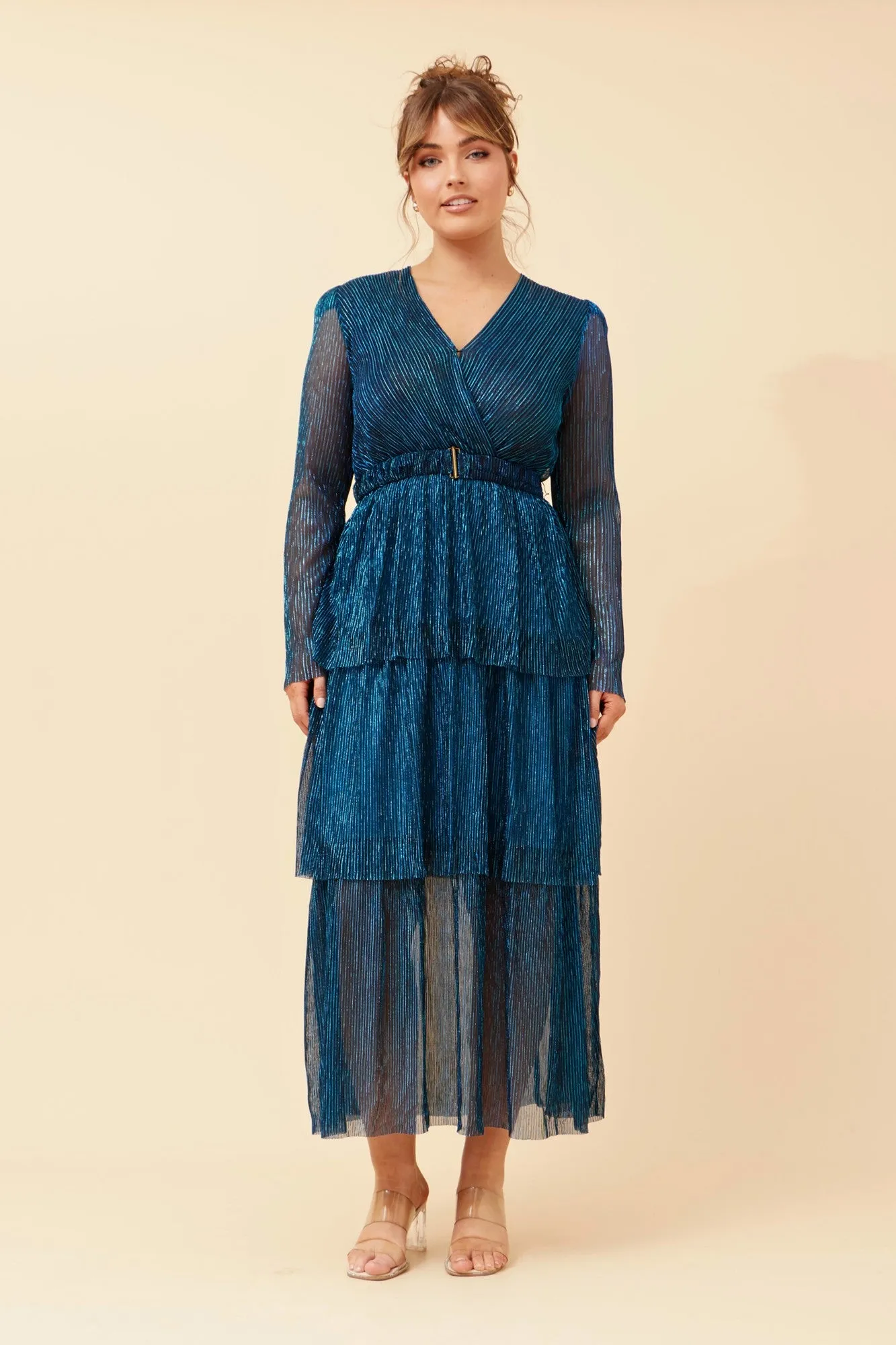 ANTONIA GLITTER MAXI DRESS Fluid Shape Sophisticated Layers