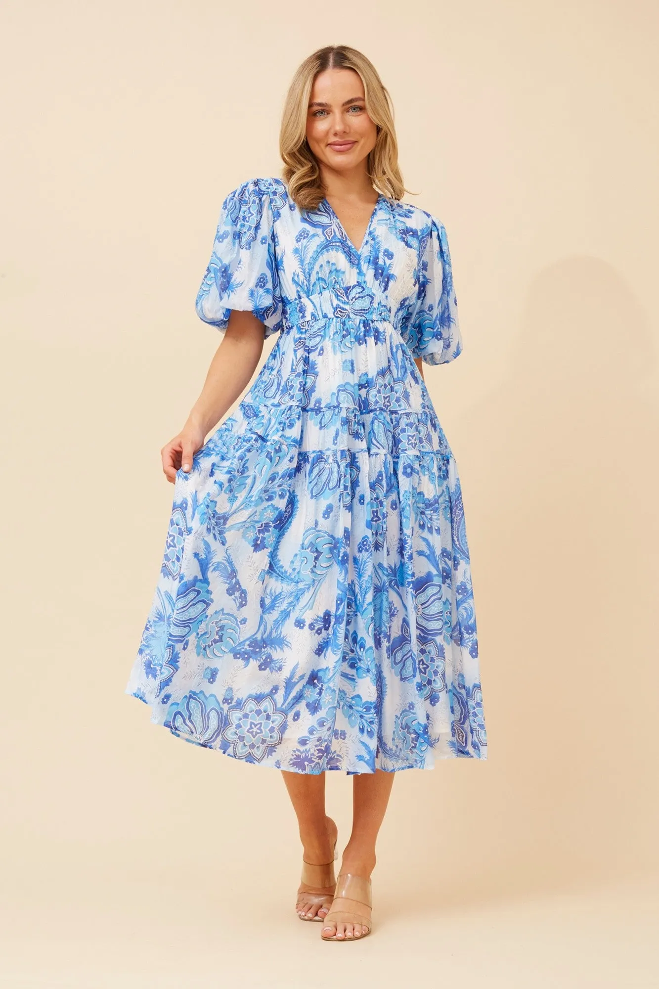 Urban Light Perfect Comfort Wear ANUSHKA PAISLEY PRINT MIDI DRESS