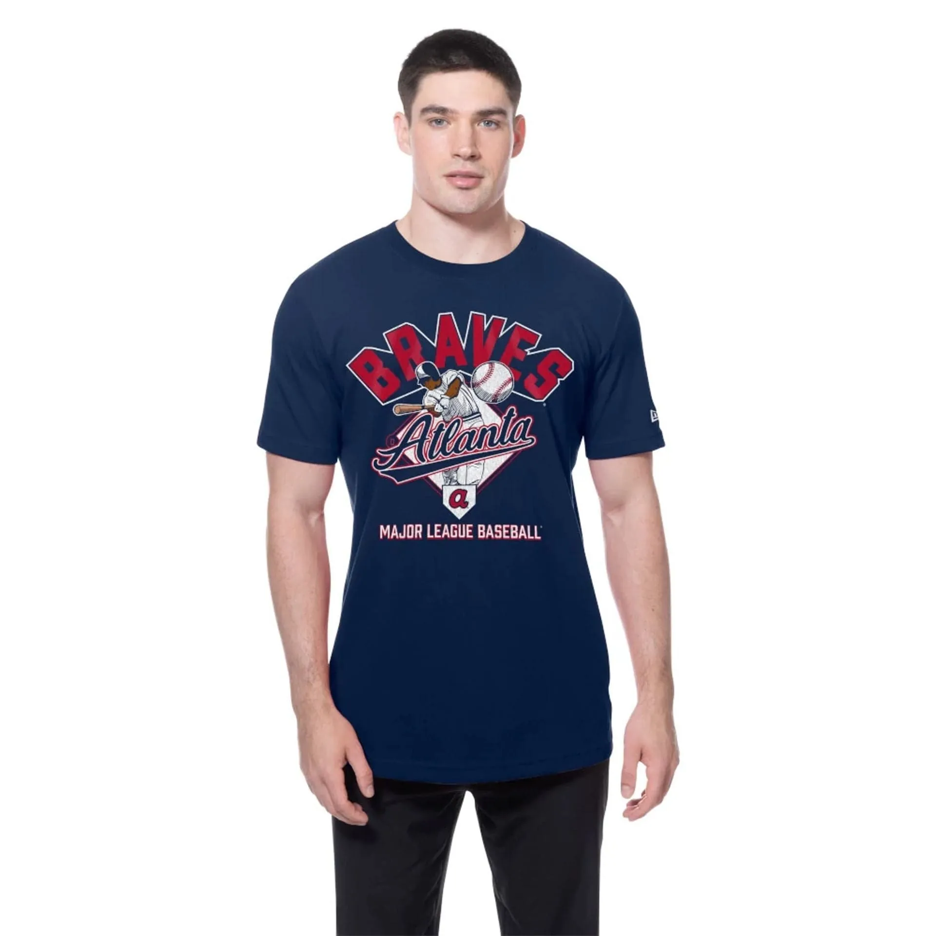 GarmentDyedTexture Atlanta Braves MLB Batting Practice Navy T-Shirt