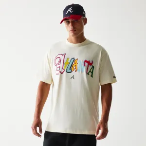 Atlanta Braves MLB Life Graphic Cream T-Shirt Casual Comfort Wear Smooth Finish