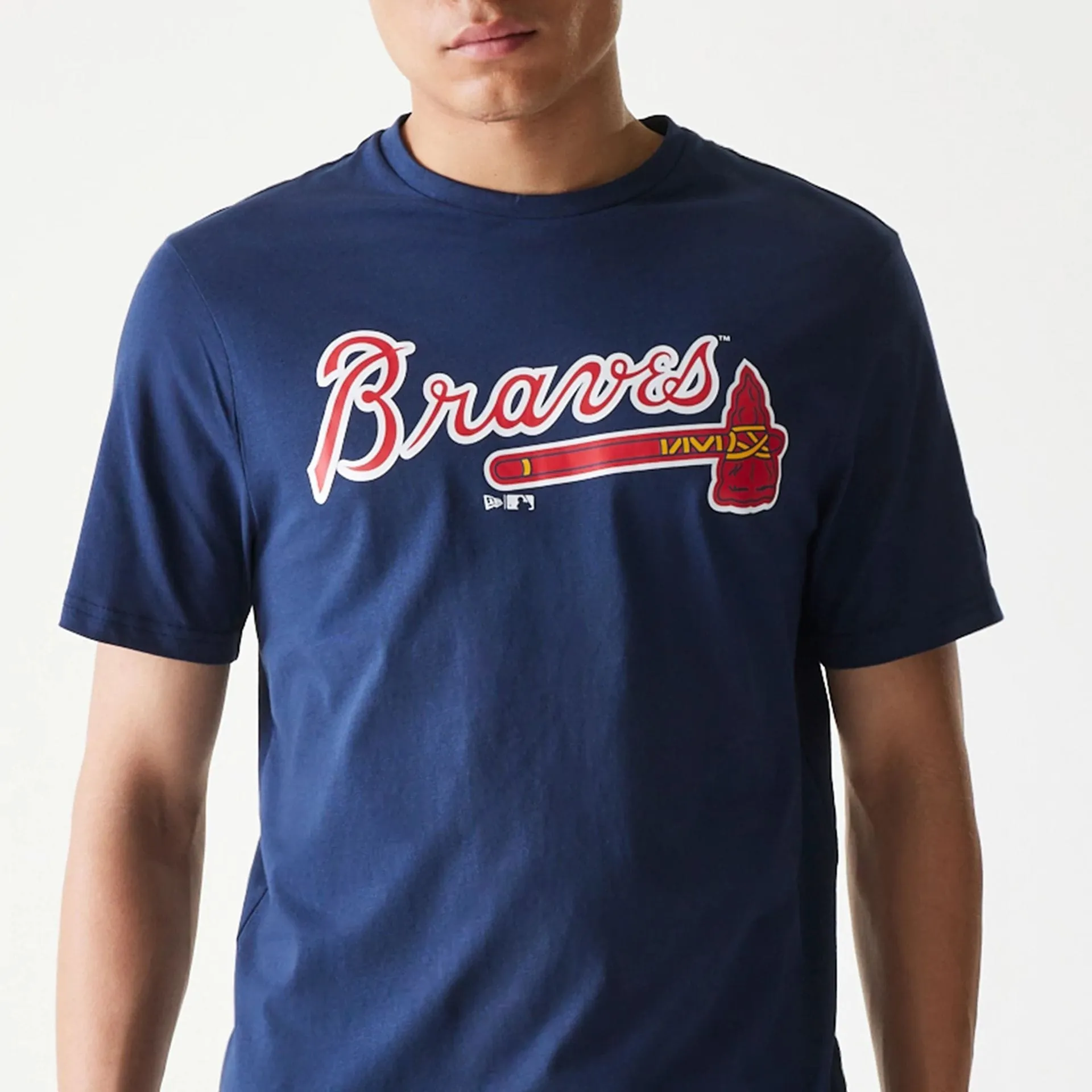 Street Casual Look Beachwear Atlanta Braves MLB Regular Dark Blue T-Shirt