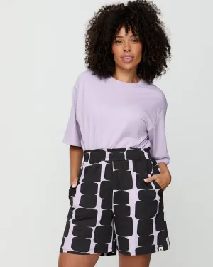 Chilly Weather Easy Layering Audrey Lilac Cairn Print Shorts