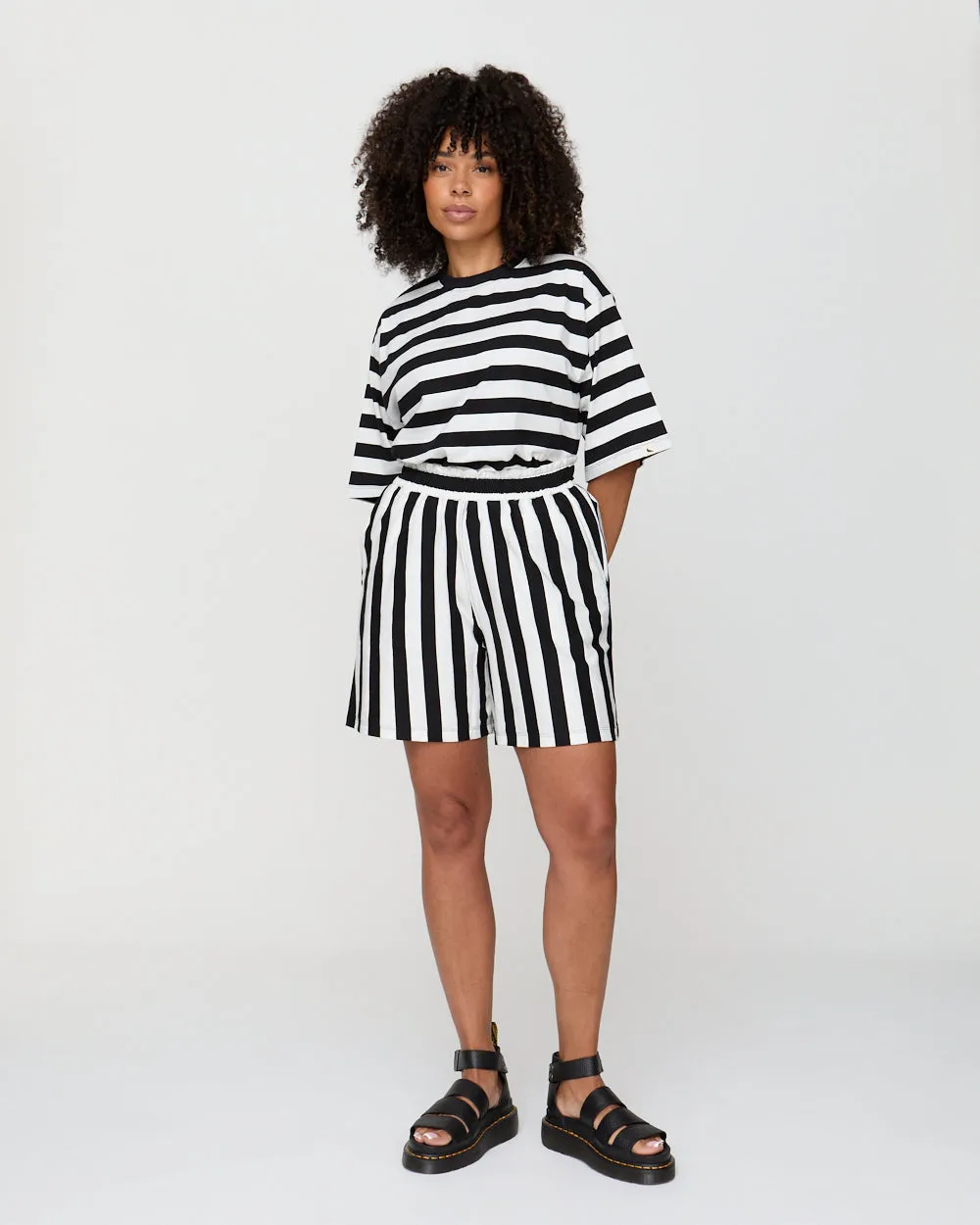 Anti Odor Technology Audrey Multicolour Bold Stripe Print Shorts