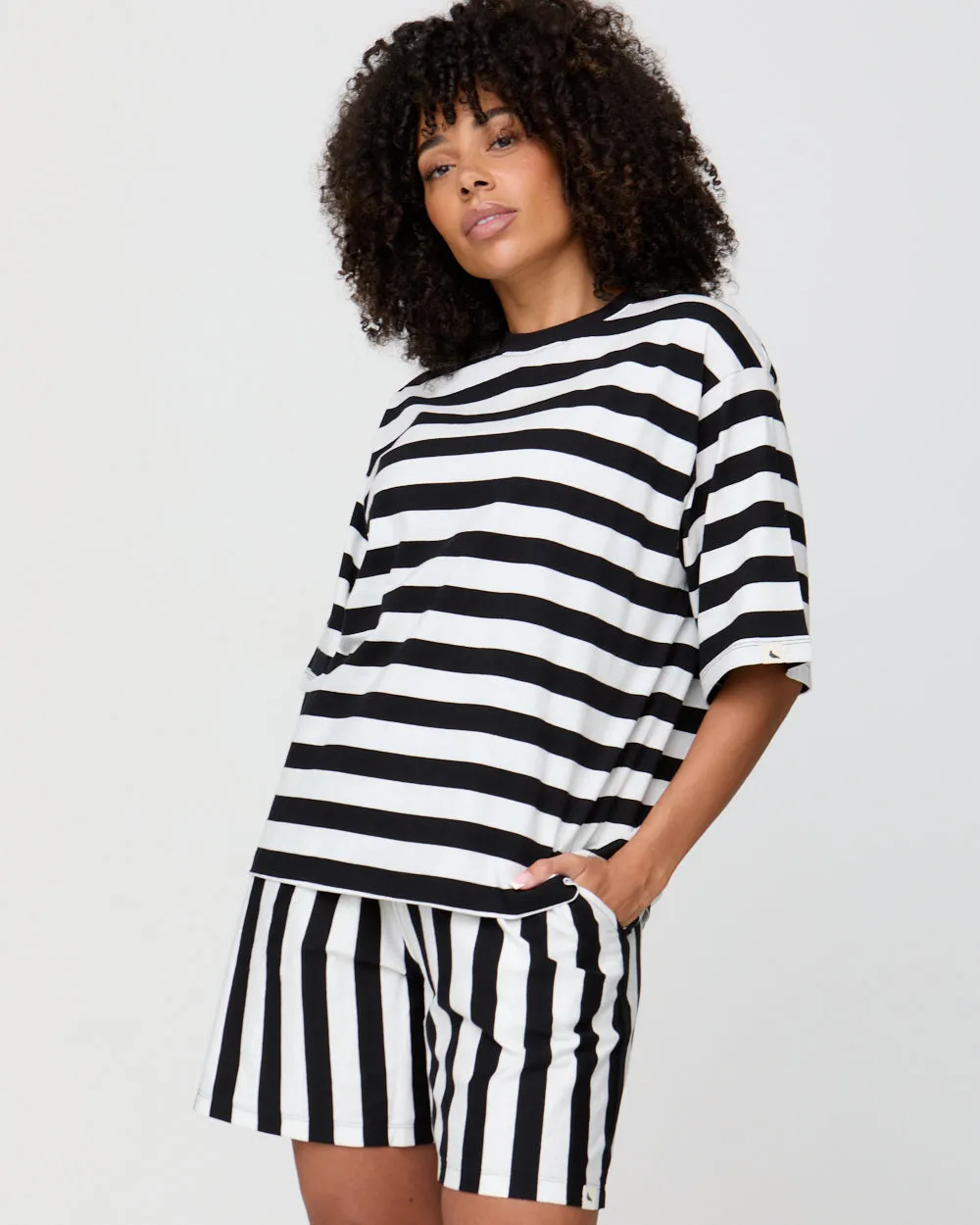 Audrey Multicolour Bold Stripe Print Shorts Gothic style Urban Flex