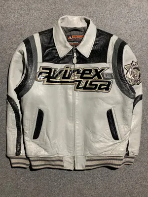 Durable Water Repellent Flexible Layer Fit Avirex full Leather Jacket - Pro Hockey Mad Bulls (XL)