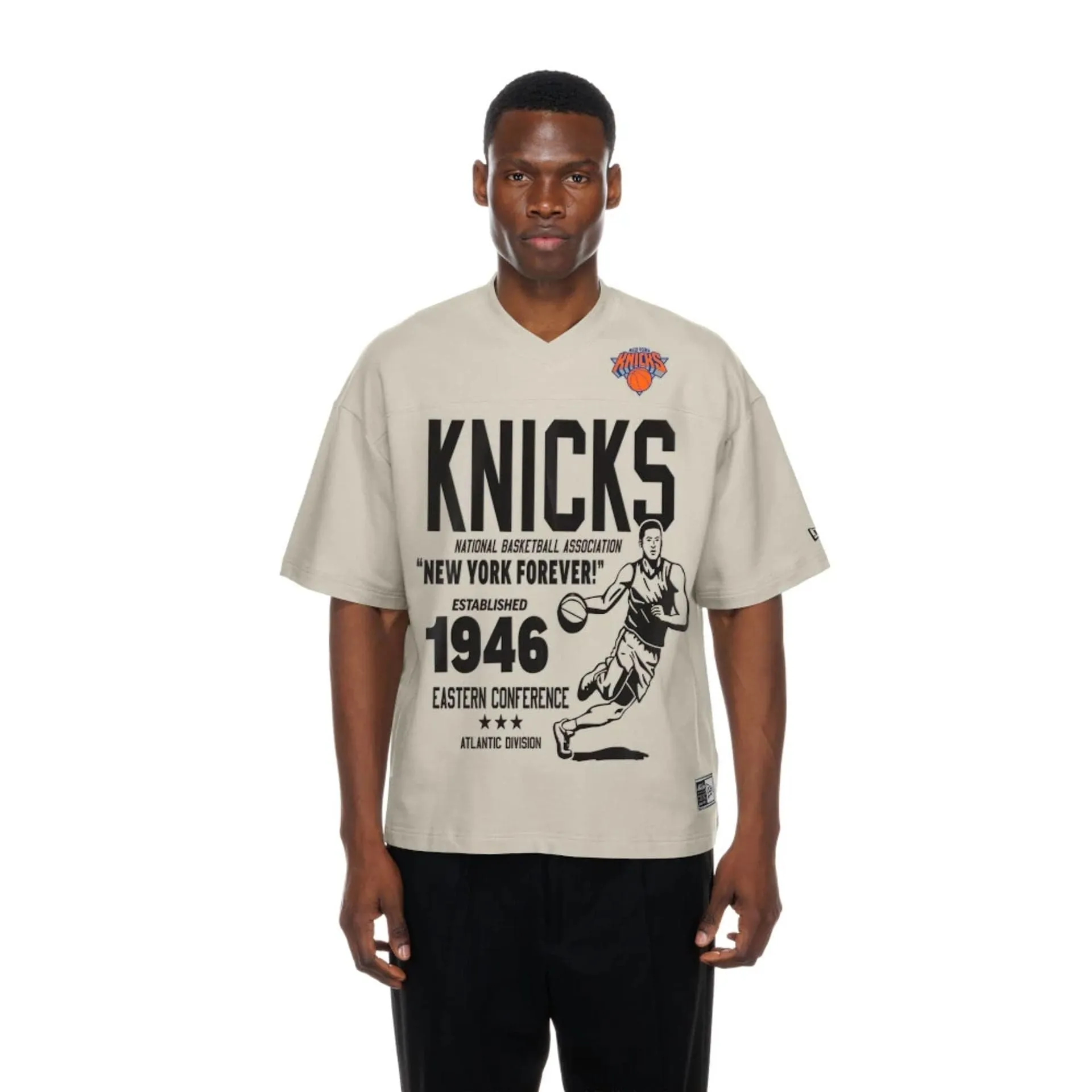 Classic Color Fresh Outfit New York Knicks NBA Throwback Prep Light Beige T-Shirt
