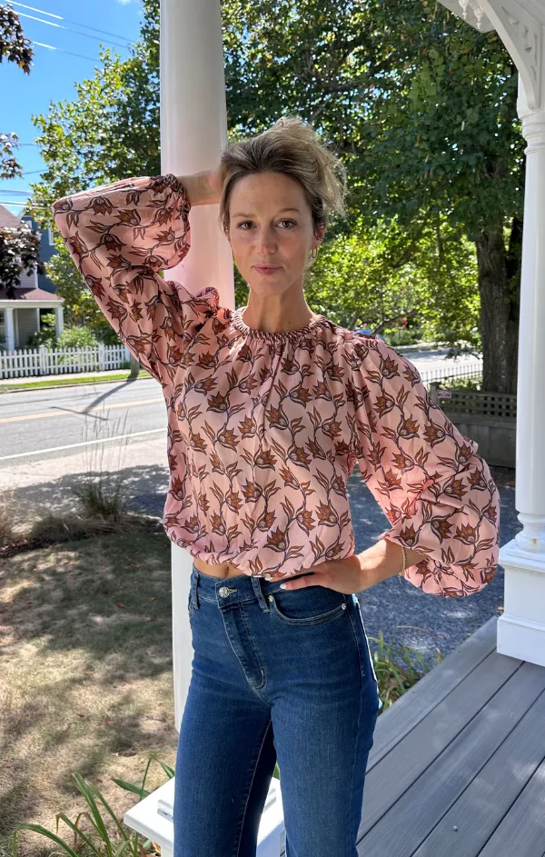 Ayla Blouse in Quinn Redwood Global Glow