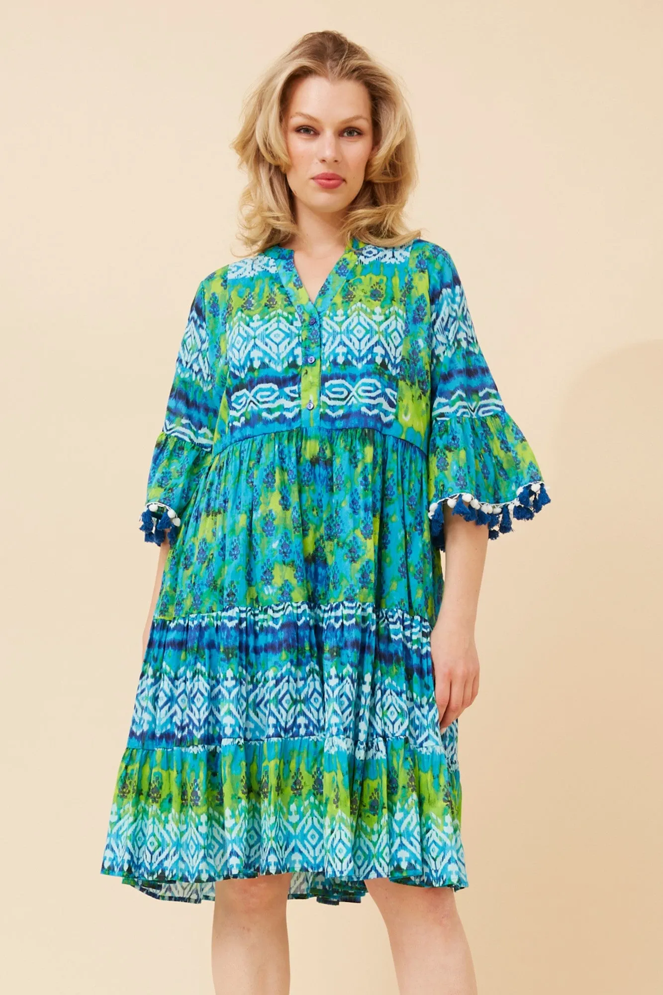 LALITA ABSTRACT PRINT DRESS Fresh Fit Vibrant color dress