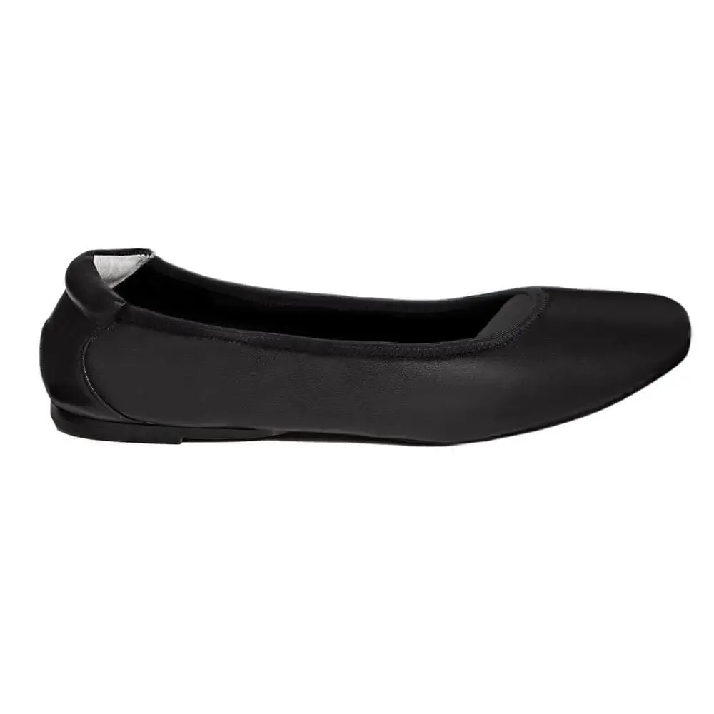 Barnes - Black Leather Ballet Flats Flexible Midsole
