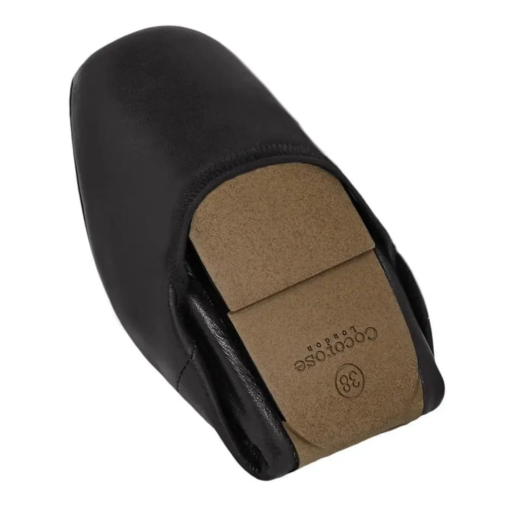 Barnes - Black Leather Ballet Flats Recycled fabric