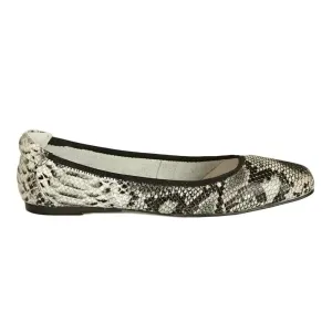 Weightless Wear Bright Accents Barnes - Grey Snakeprint Leather Flats