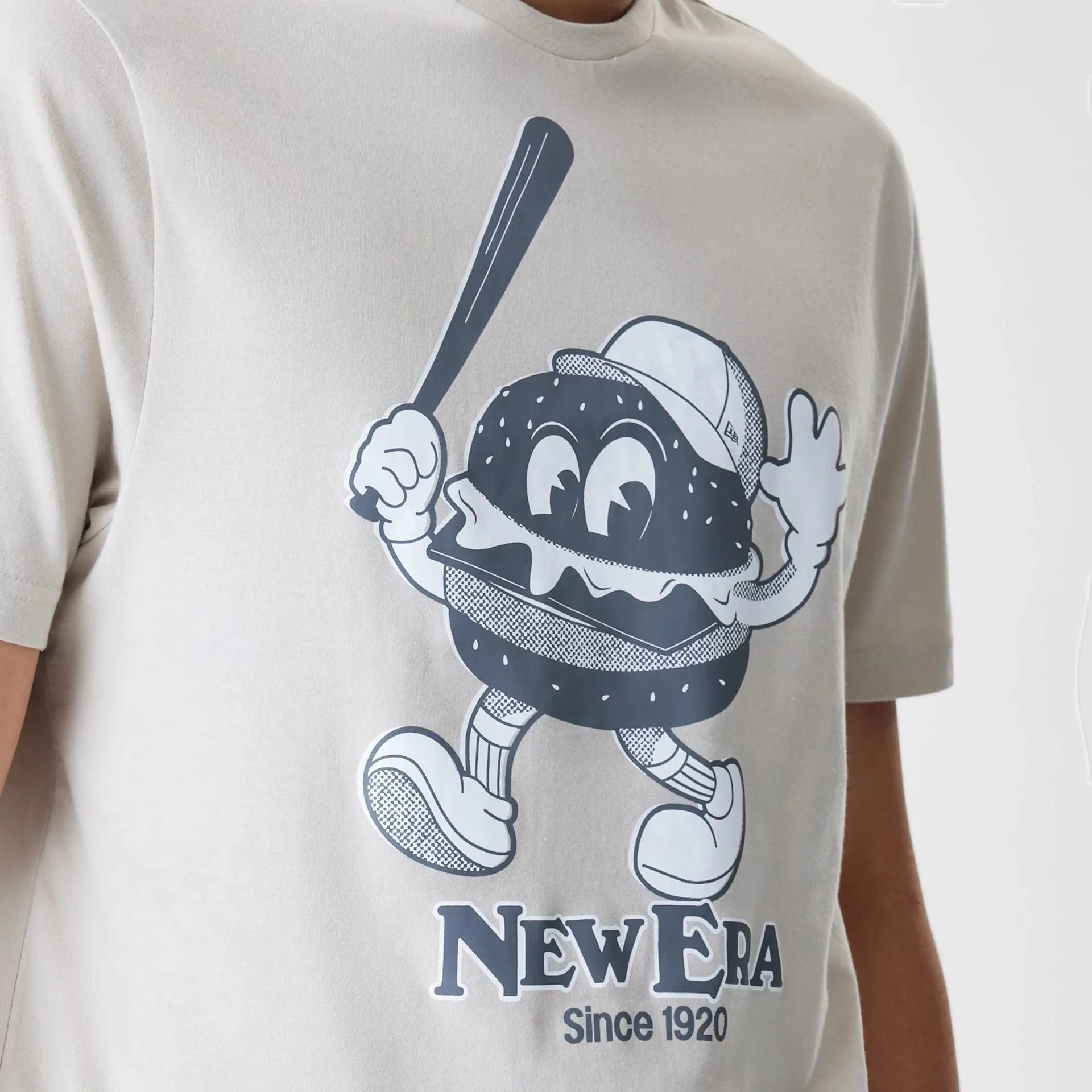 New Era Burger Graphic Cream T-Shirt Daily Comfort