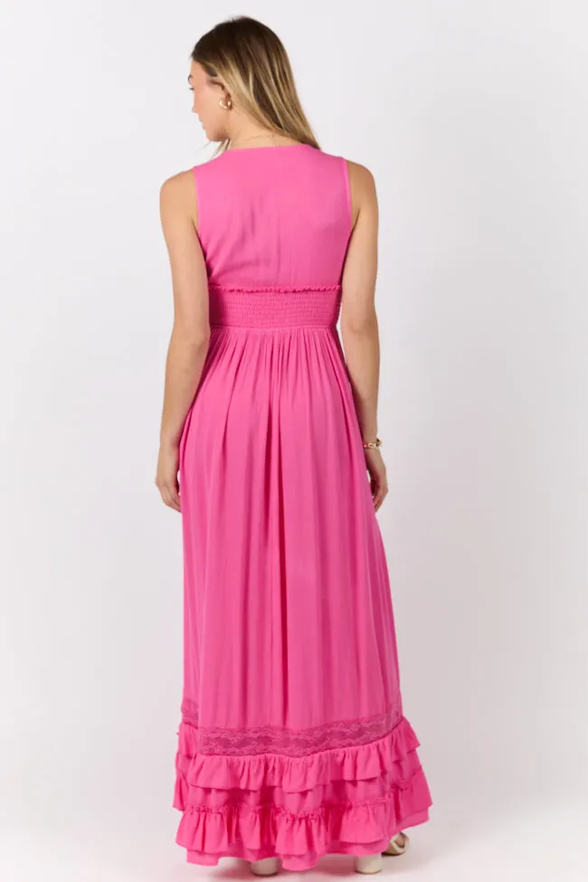Formal Setting flattering appearance Lucky To Have You Pink Sleeveless Maxi Dress SALE
