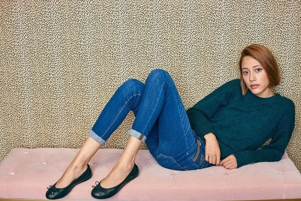 Team Day Minimal Touch Sandringham - Black Leather Ballet Flats