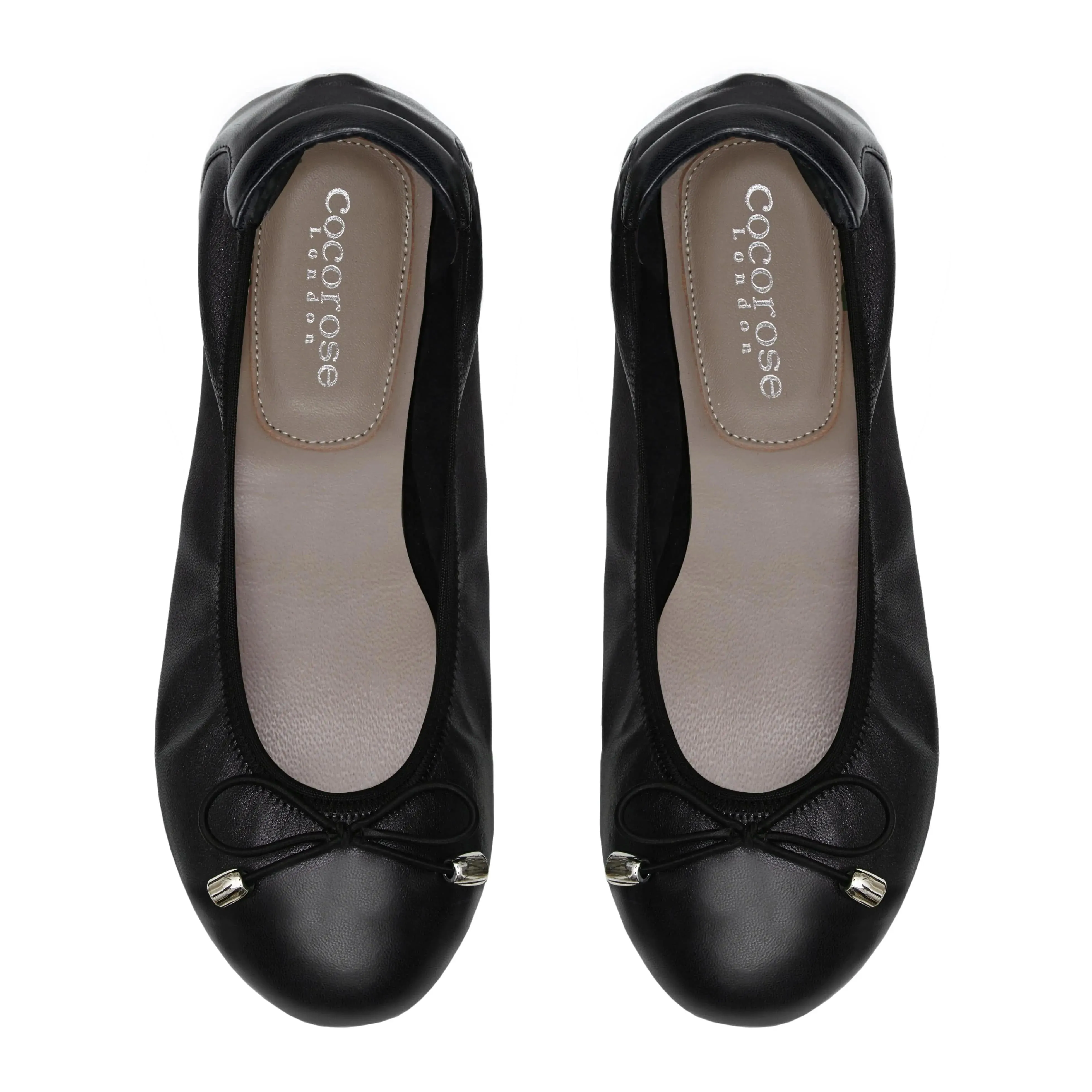 Coast Jog Sandringham - Black Leather Ballet Flats